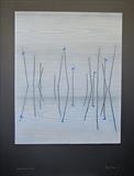 DART REEDS BIRDS by Jilly Sutton ARBS, Painting, Painted Wood