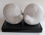 Two Fat Quails by Jilly Sutton ARBS, Sculpture, Stone cast from wood carving